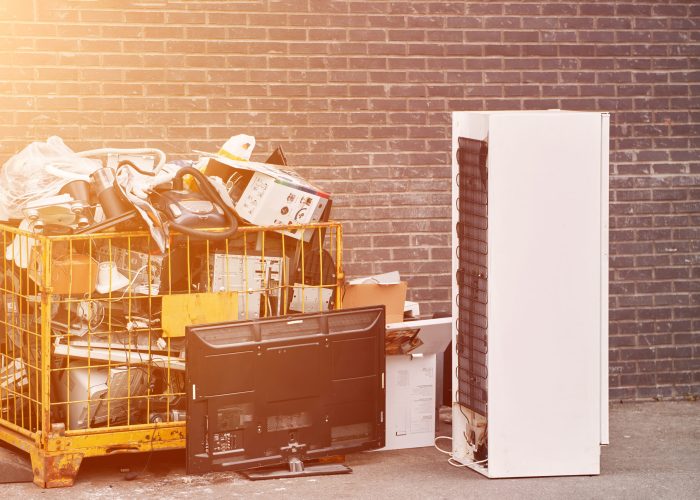 Collection of broken electronic equipment for recycling